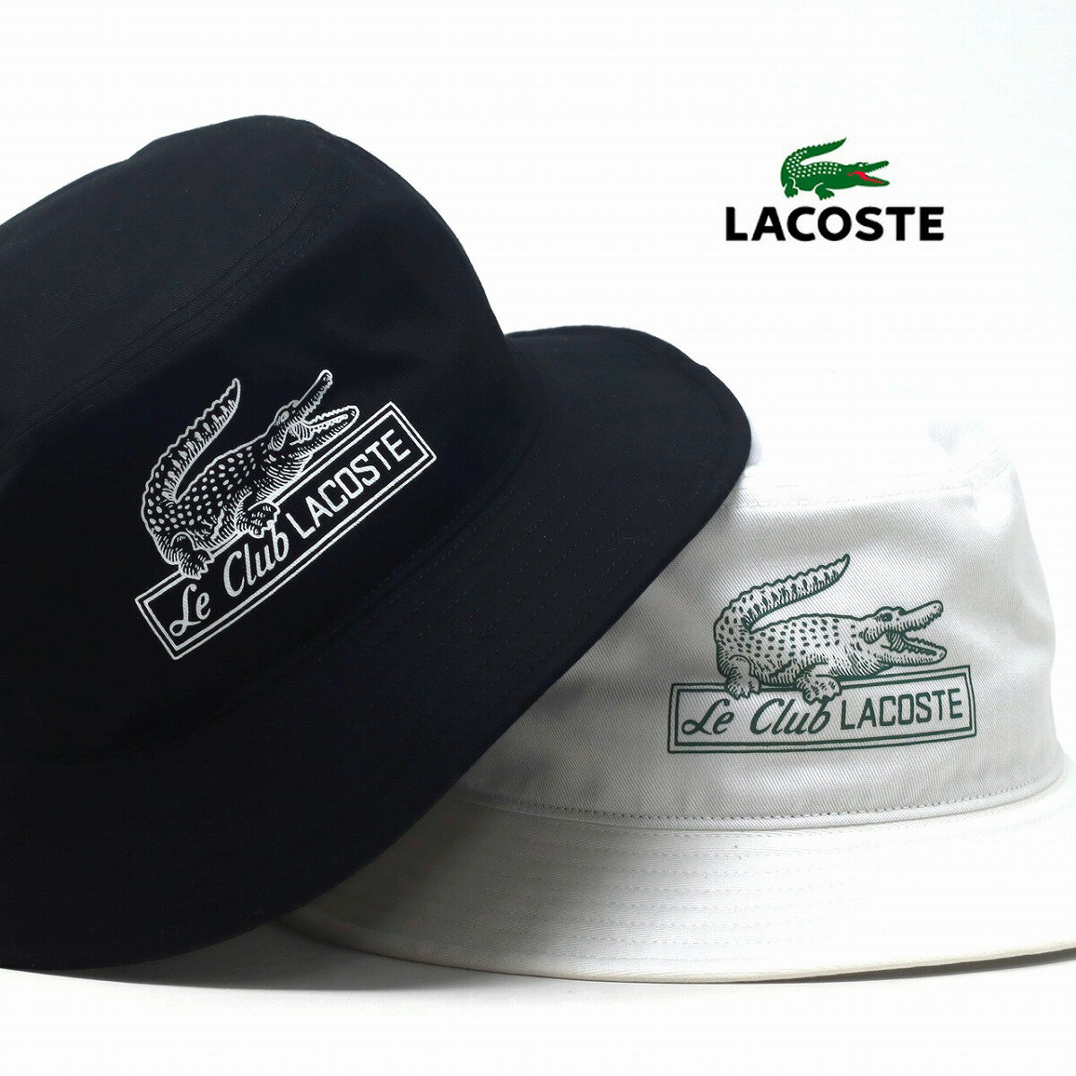 ラコステ バケットハット LACOSTE 帽子 春夏 プリント メンズ バケハ ブラック ホワイト ハット レディース 綿100% ラコステ コットンツイル HAT 男女兼用 全2色 20代 30代 40代 ファッション 女性 プレゼント ギフト 誕生日 ラッピング無料 [ bucket hat ]