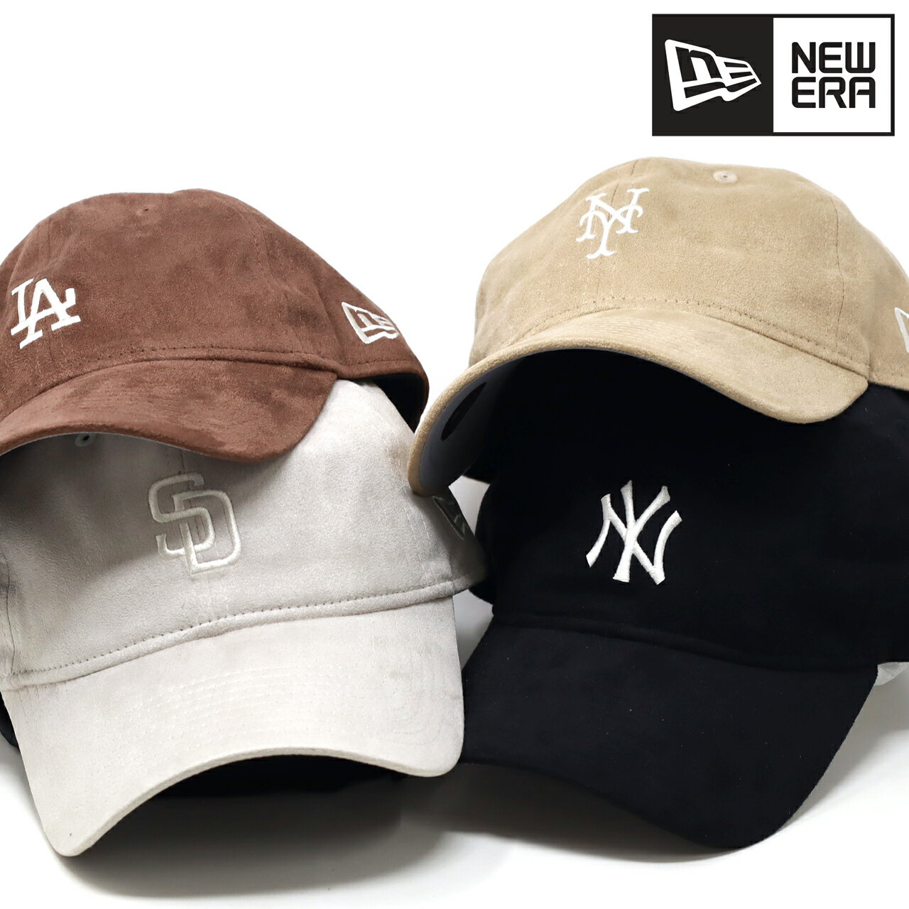 ＼今だけ！クーポン利用で10％OFF対象／ ニューエラ 帽子 ミニロゴ キャップ 秋冬 レディース メンズ NEWERA 9TWENTY MLB Synthetic Suede シンセティックスウェード 帽子 スエード 秋冬 メジャーリーグ ロゴキャップ ユニセックス 全4色 誕生日 ギフト プレゼント