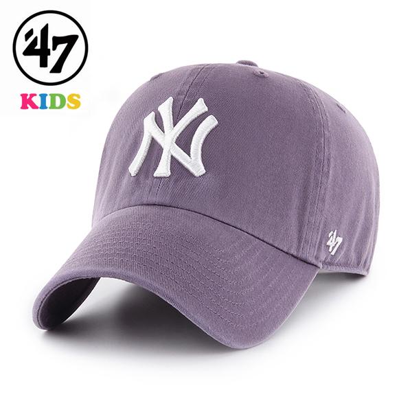 47 キャップ キッズ ヤンキース ニューヨーク・ヤンキース パープル 子供用 帽子 Yankees Kids '47 CLEAN UP 47brand 47キャップ MLB公式 春夏 秋冬 男の子 女の子 ロゴキャップ 紫 ヴィンテージ風 Iris ( パープル系 ) プレゼント 誕生日 ギフト 父の日 1