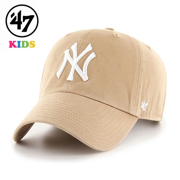 47 キャップ キッズ ヤンキース ニューヨーク・ヤンキース カーキ Yankees Kids 47 CLEAN UP 47brand 47キャップ MLB公式 春夏 秋冬 小物 プレゼント 誕生日 ギフト 父の日 [ baseball cap ]