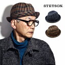 \本日限定▽全品10%OFFクーポン/ マラリウス ハット ステットソン メンズ 中折れハット stetson ライナー型 チェック 上品 紳士 帽子 冬 ハッ...