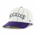 47 キャップ ロッキーズ メンズ レディース 47BRAND 帽子 ブランド フォーティーセブン ROCKIES DOUBLE HEADER PINSTRIPE HITCH ホワイト × パープル 白 紫 10代 20代 30代 40代 誕生日 プレゼント ラッピング無料 [ baseball cap ]