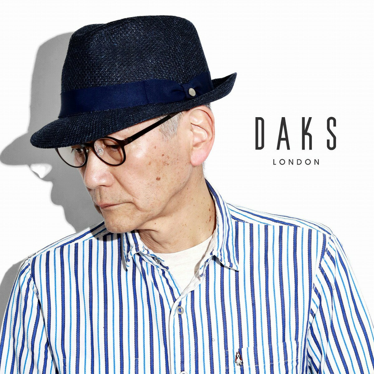 DAKS ハット メンズ 春夏 涼しい ラッセル編み ハット ブランド ニューレスコー 中折れ帽子 中折れハット 日本製 高品質 通気性 父の日 60代 70代 紺 DAKS メンズ 高級 ブランド 男性 贈り物 人気 40代 50代 60代 70代 誕生日 プレゼント ラッピング無料 送料無料