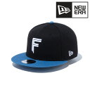 NEWERA 9FIFTY 北海道日本ハムファイターズ キャップ ロゴ フラットバイザー 2トーン ベースボールキャップ ロゴキャップ 野球帽 サイズ調整可 ブ...