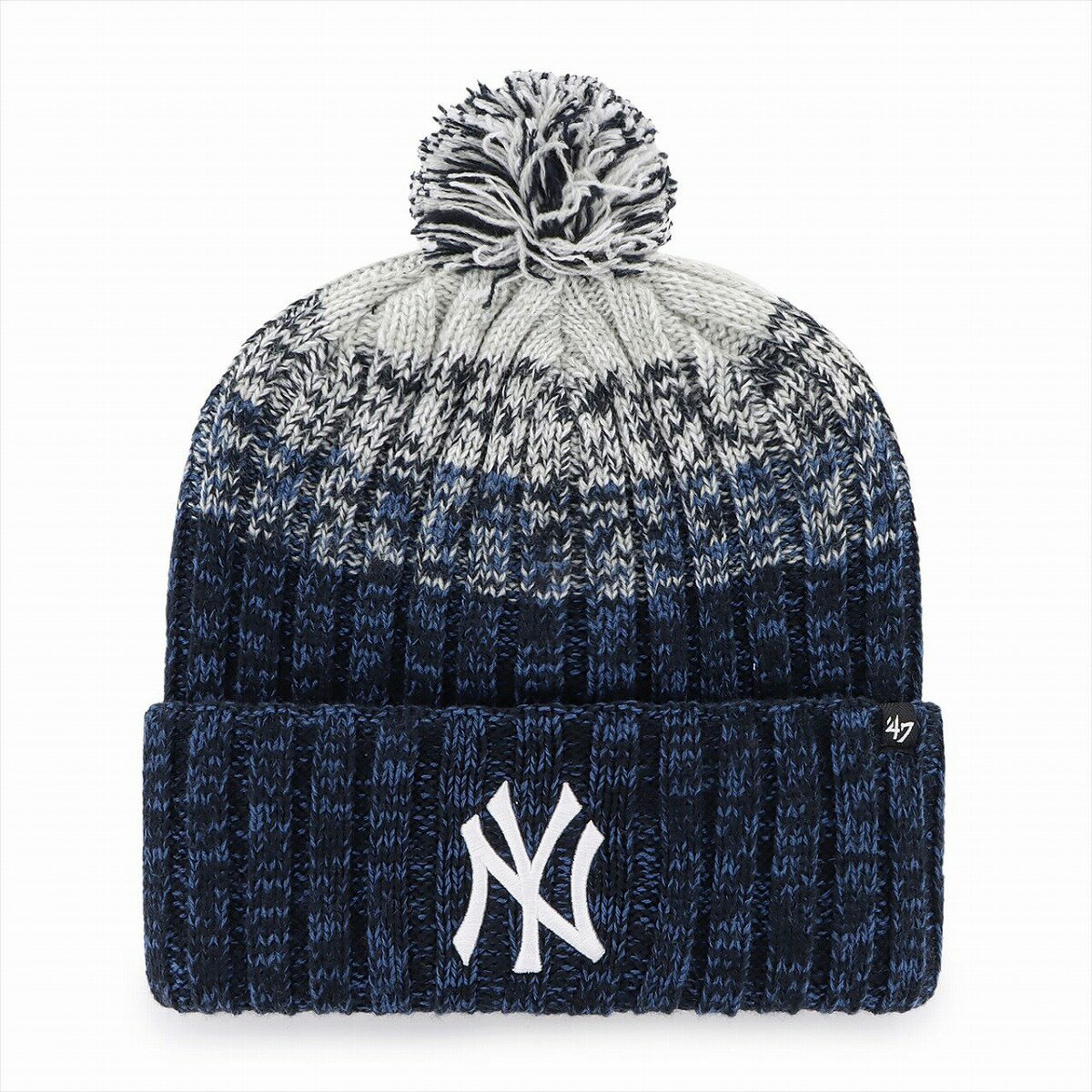 47brand ニット帽 ボンボン カフニット ヤンキース YANKEES CASCADE CUFF KNIT メンズ レディース ニットキャップ 秋冬 ブランド ボーダー ネイビー 紺 メジャーリーグ チームロゴ LA ニットワッチ フリーサイズ ニューヨーク・ヤンキース グッズ 防寒