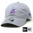ニューエラ レイカーズ キャップ NEWERA 9TWENTY ローキャップ NBA Mini Logo ロサンゼルス・レイカーズ フリーサイズ グレー パープ...