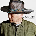 カウボーイハット 本革 帽子 メンズ テンガロン ハット 春夏 California Hat Company Inc. レザー 羽根付き 高級 ウエスタンハット...