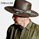 帽子 メンズ 本革 カウボーイハット テンガロン ハット 春夏 California Hat Company Inc. レザー 羽根付き 高級 ウエスタンハット...