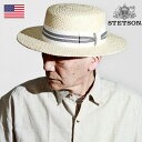 パナマハット ステットソン カンカン帽 STETSON メンズ レディース ボーターハット 夏 帽子 ハット 幅広リボン 軽量 通気性 天然素材 高級 クラシッ...