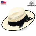 STETSON パナマハット メンズ ハット 中折れ帽 ステットソン サマーハット 夏帽子 バンダナ リボン おしゃれ 高級 エクアドル製 クラシック ヴィンテ...