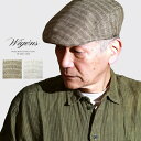 \本日▽クーポン利用で全品10%OFF/ ハンチング メンズ リネン グレンチェック リネン WIGENS ハンチング帽 メンズ ハンチング帽 チェック柄 裏地...