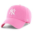 \本日限定▽全品10%OFFクーポン/ 47 キャップ ニューヨーク・ヤンキース YANKEES BRIGHT SIDE CLEAN UP 47brand MLB公式 ブライトサイド フルーロピンク ベースボールキャップ ストラップバックキャップ 10代 20代 30代 40代 誕生日 プレゼント