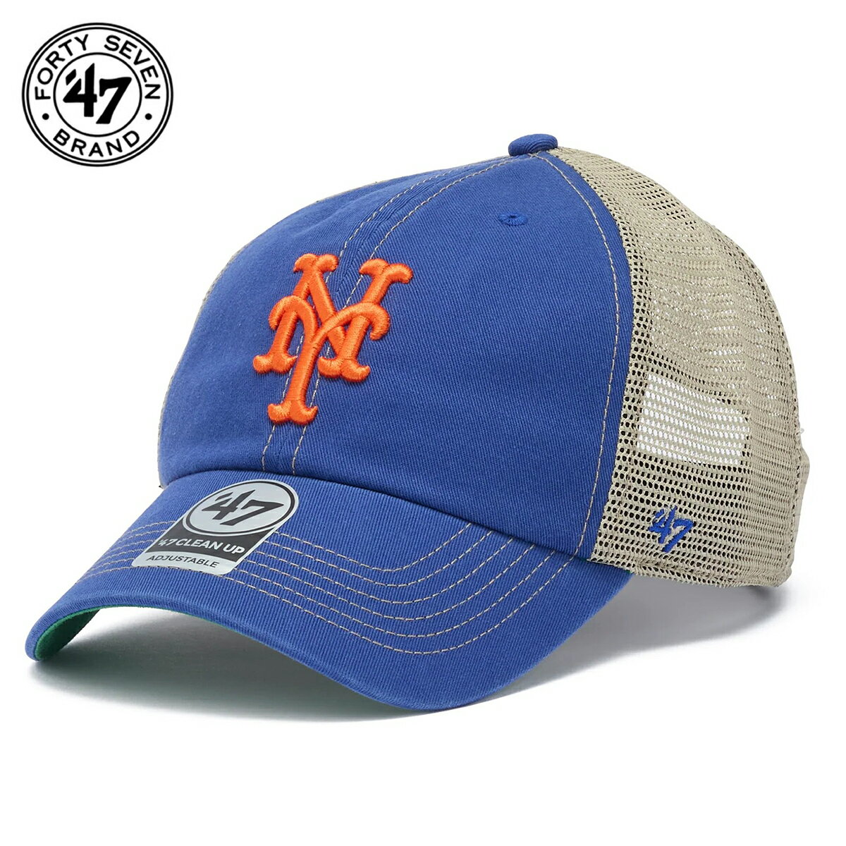 ＼今だけ▽全商品5%OFFクーポン／ メッシュキャップ '47 ニューヨーク・メッツ キャップ 47brand メンズ 帽子 レディース ヴィンテージ風 MLB クリーンナップ TRAWLER ロイヤル ブルー 青 10代 20代 30代 ファッション 小物 涼しい 夏 日よけ 野球観戦