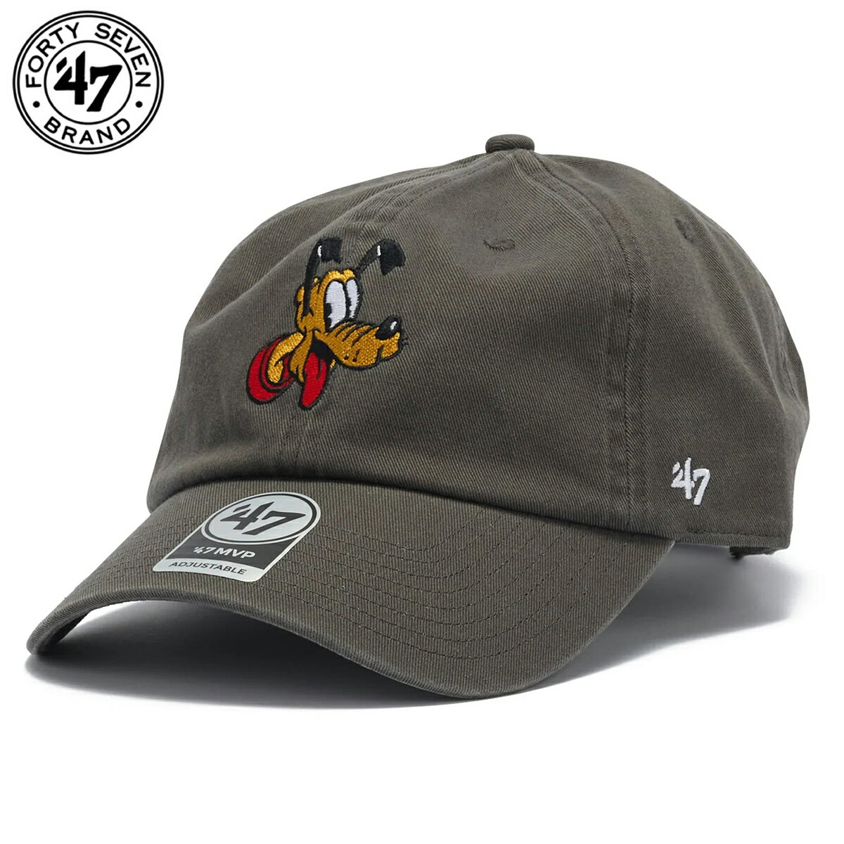 ＼今だけ▽全商品5%OFFクーポン／ ディズニー キャップ '47 フォーティセブン メンズ レディース Disney プルート フェイスデザイン プルート・ザ・パップ チャコールグレー 大人用 ロゴ キャップ 55-61cm 日よけ アウトドア 親子 リンクコーデ 母子 おそろい ギフト