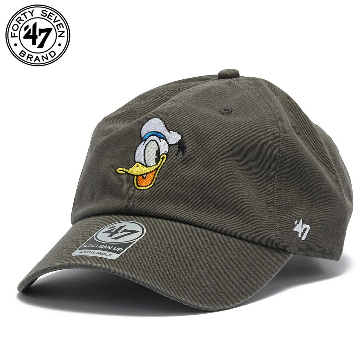 ＼今だけ▽全商品5%OFFクーポン／ ディズニー キャップ '47 フォーティセブン メンズ レディース Disney ドナルドダック フェイスデザイン 推しキャラ チャコールグレー 大人用 ロゴ キャップ 55-61cm 日よけ アウトドア 20代 30代 40代 ファッション ミッキー＆フレンズ