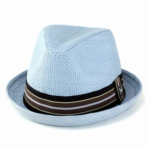 ストローハット メンズ 帽子 レディース PETER GRIMM ピーターグリム ハット 中折れハット 春夏 麦わら帽子 ペーパー素材 PGF1108 DEPP 水色 ブルー【女性用】【男性用】 【男女兼用】【小物】 【プレゼント】 【ギフト】【カジュアル】【ストライプ】