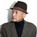 \本日▽全品10%OFFクーポン/ Mila Schon|ミラ・ショーン 帽子 メンズ 秋冬 中折れハット ウール 切り替えパターン クラブチェック フランネル...