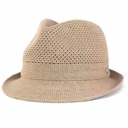 Borsalino ボルサリーノ 中折れハット 帽子 メンズ 春夏 サーモニット マニッシュ 中折れ帽子 夏用 ベージュ [fedora] 春夏 送料無料(メンズハット サマーニット帽子 紳士帽子 40代 50代 60代 70代 ファッション 男性 ニットハット 通販 ブランド帽子 中央帽子 アメカジ)