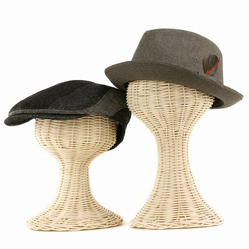 \本日▽全品5%OFFクーポン/ ラタン帽子スタンド 帽子掛け ウイッグスタンド インテリア 収納 保管 サイズ調節テープ 付き ベージュ