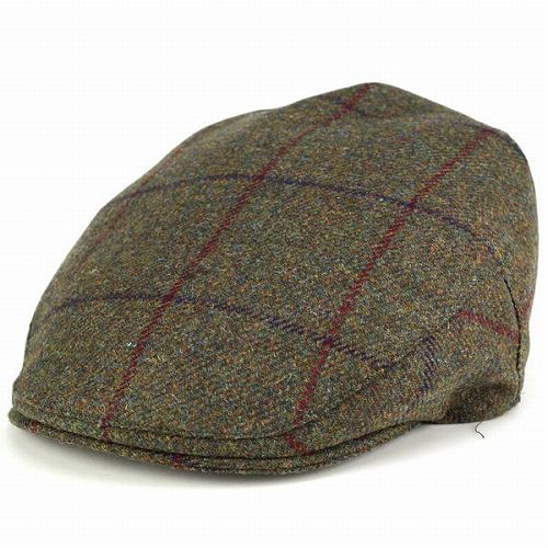 ハンチング メンズ 秋冬 クリスティーズ 帽子 CHRISTYS' LONDON ツイード チェック柄 トラディショナル Balmoral tweed 緑 オリーブ ブロックチェック ぼうし おしゃれ 秋 冬 CHRISTYS 贈り物 ラッピング無料 プレゼント 送料無料 父の日 