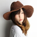 ストローハット レディース つば広 中折れハット 日よけ か...