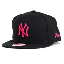 12492803 NEWERA キャップ メンズ newera キャップ ピンク レディース ニューエラ 帽子 通販 ベースボールキャップ new era 9FIFTY ニューヨーク・ヤンキース ブラック×ストロベリー MLB 