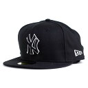 12492048 NEWERA キャップ メンズ ニューエラ new era 59FIFTY ニューヨーク・ヤンキース ブラック×ブラック スノーホワイト ne...