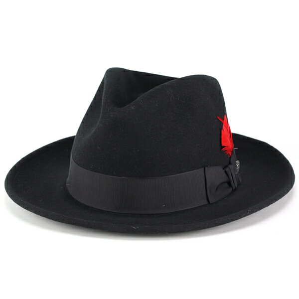 爆売り ステットソン ハット メンズ 秋冬 フェルト 中折れハット 大きいサイズあり Stetson 中折れ帽子 ステットソン ウール フェザー付き クラッシャブル 撥水 Gurnee 黒 ブラック ウール ウールハット フェルトハット フェルト帽子 秋冬物 Fedora Felt Hat 春