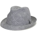 \本日限定▽全品10%OFFクーポン/ カシュケット ハット チェック 中折れハット メンズ 大きいサイズ 56cm 58cm 60cm 62cm リネン 中折...