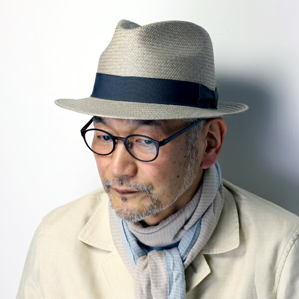 ＼期間限定クーポン利用で5%OFF／ SERRANO HAT パナマ帽 エクアドル産 パナマハット メンズ 春夏 大きいサイズ セラノハット 帽子 中折れ 紳士 ハンドメイド ティアドロップ型 ストローハット りぼん 無地 コーデ M L XL / 灰色 グレー 父の日ギフト プレゼント 敬老の日 1