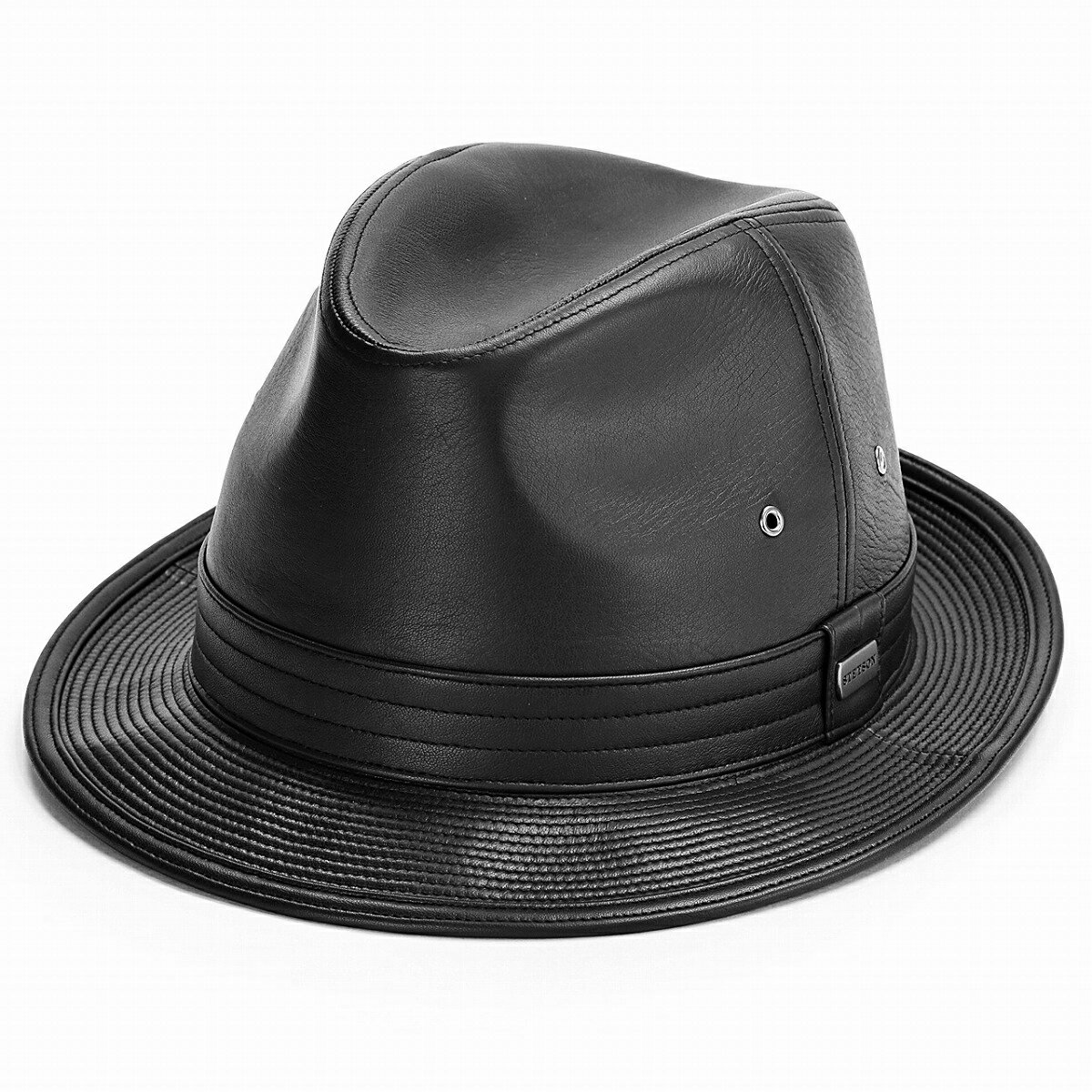 STETSON 帽子 ゴートスキン 中折れハット BL型 サイズ調整可 ハット ヤギ革 ロイヤルステットソン 送料無料 帽子 オールシーズン 本革 小物 レザーハット 大きいサイズ 62cm ブラック stetson 帽子通販 男性 40代 50代 60代 帽子 クリスマス ギフト プレゼント 父の日