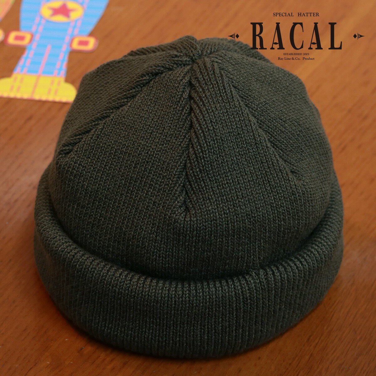 ニット帽 メンズ 春夏 ラカル 帽子 racal ロールキャップ 秋冬 リブニット cap フィッシャーマンキャップ ワッチキャップ ミリタリー 帽子 レディース 日本製 ニットキャップ 無地 シンプル カジュアル ユニセックス / グリーン 