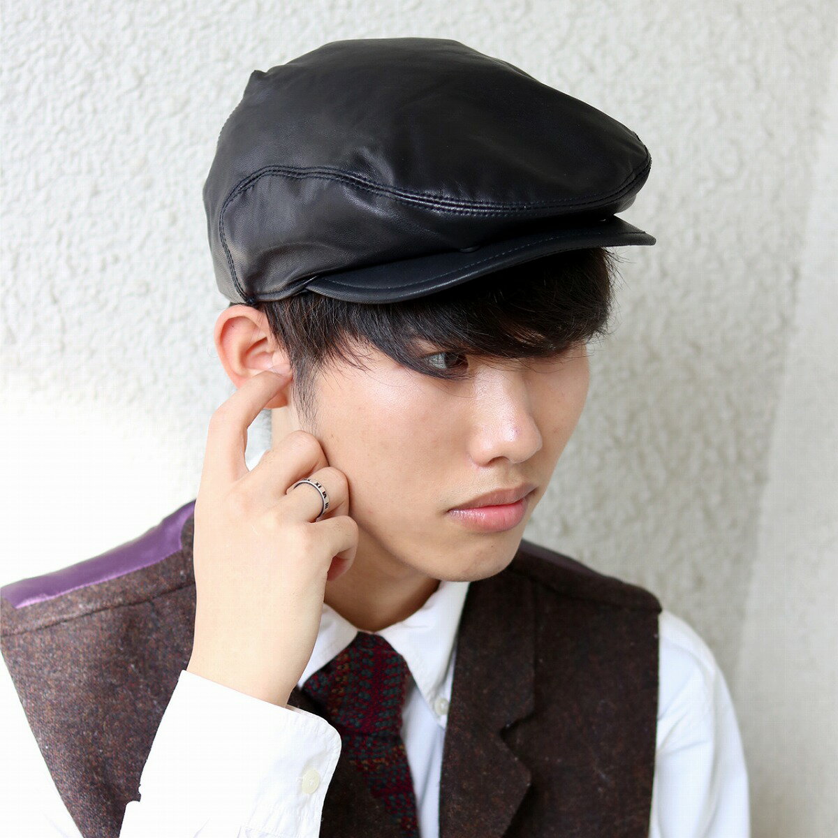 Bailey ハンチング レザー ラムスキンレザー メンズ 大きいサイズ M L XL 秋 冬 帽子 羊革 レザーハンチング 高品質 ブランド 無地 シンプル ハンチング帽 紳士 ベイリー アイビーキャップ レディース レトロ インポート 黒 ブラック 父の日 [ ivy cap ]