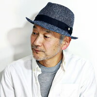 DAKS 帽子 春 夏 ダックス ラッセル編み メンズ 涼しい 中折れハット 英国ブランド ハット 日本製 中折れ帽子 紳士 サイズ調整 57-61cm / 紺 ネイビー［ fedora hat ］男性 誕生日 帽子 父の日 ギフト プレゼント