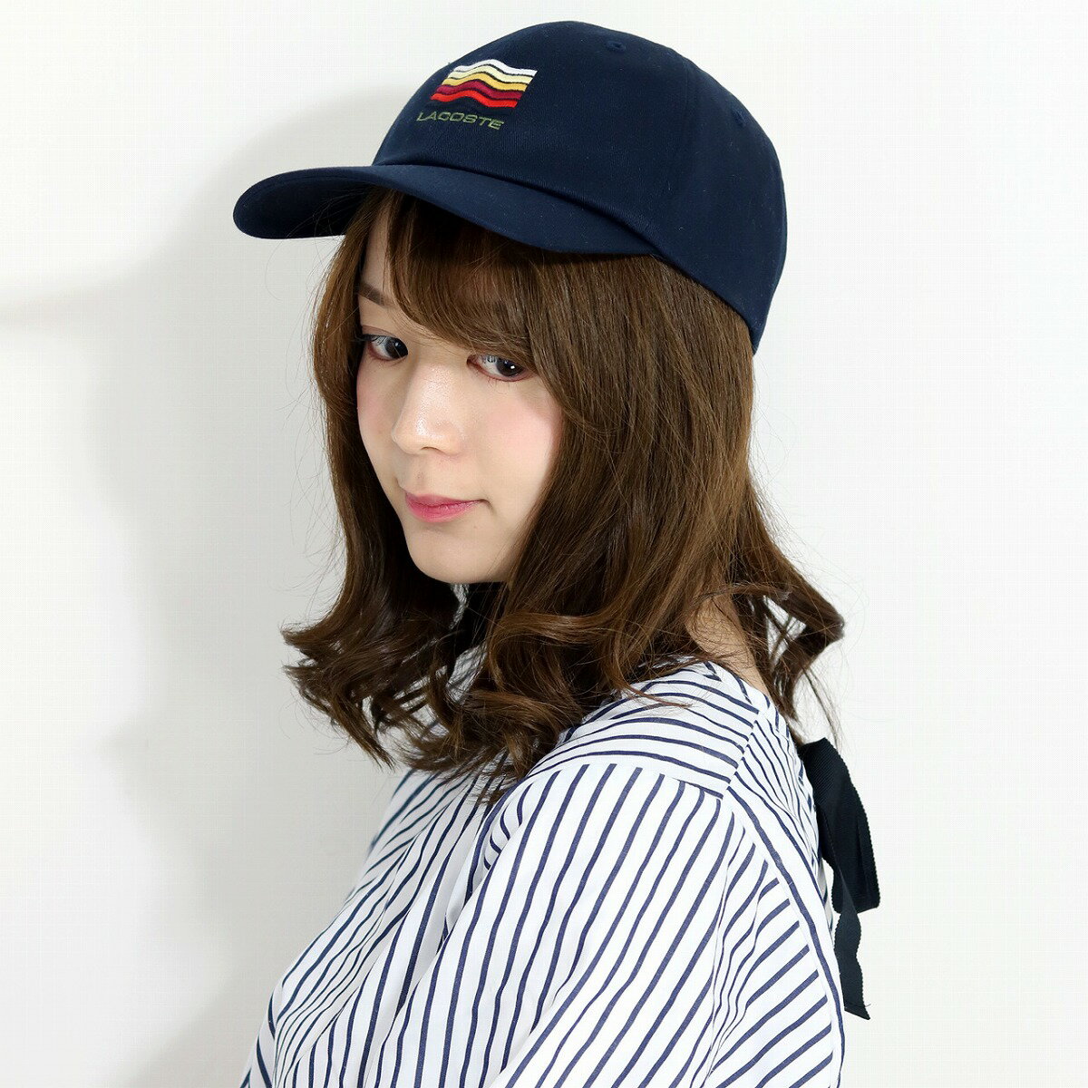 春 夏 キャップ メンズ カツラギ ラコステ 帽子 6方キャップ コットン100 LACOSTE ロゴキャップ レディース オールシーズン CAP バックアジャスター サイズ調整 日本製 綿 オールシーズン スポーツ 58cm / 紺 ネイビー［ cap ］