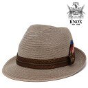 麻 ハット 麦わら ブランド 帽子 夏 KNOX NEWYORK 光沢感 中折れハット ストローハット ぼうし おしゃれ サマーハット 麦わらぼうし 30代 5...