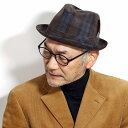 \本日限定▽全品10%OFFクーポン/ ステットソン 帽子 メンズ 中折れハット チェック柄 STETSON アメリカ イタリア生地 DUCA VISCONTI...