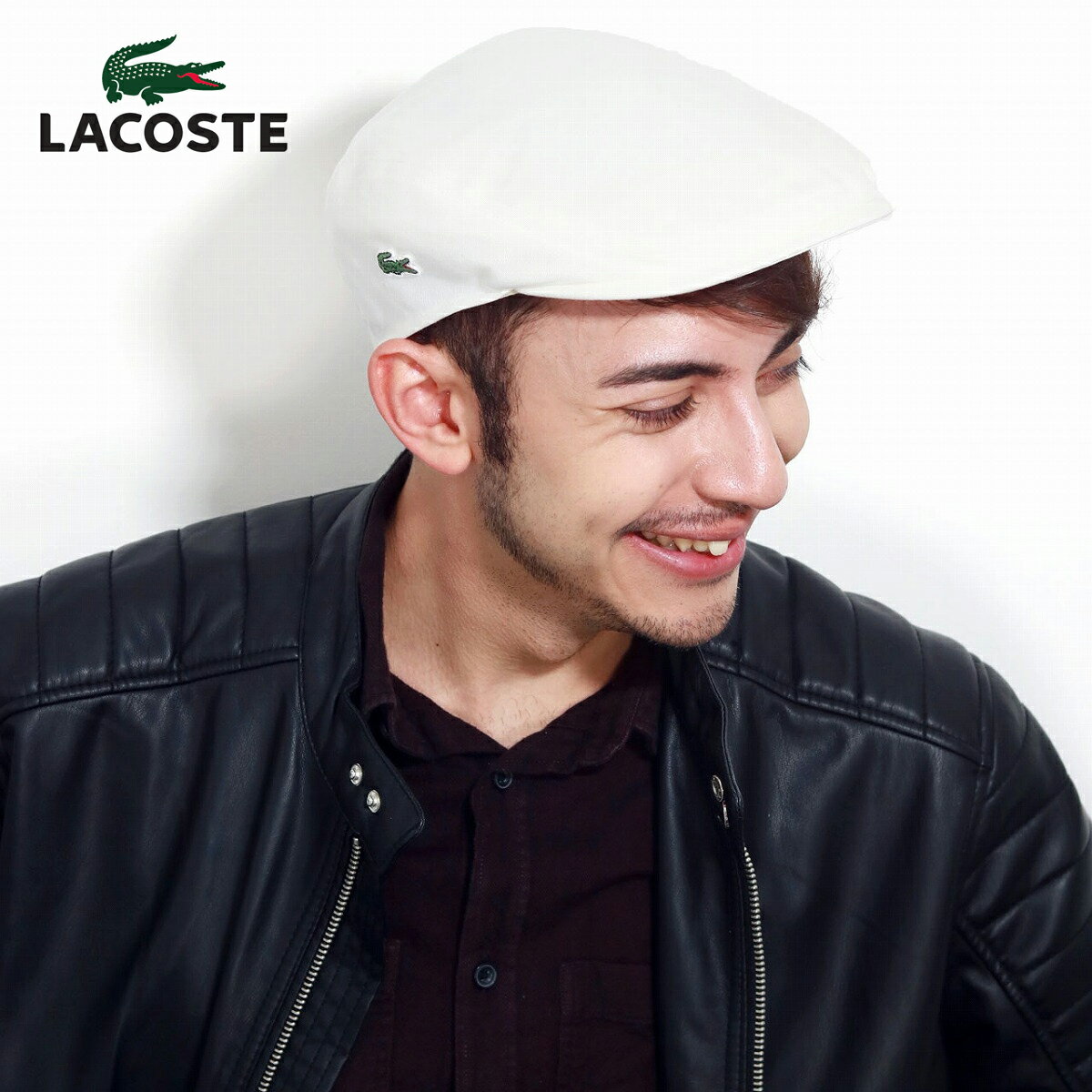 ラコステ ＼期間限定クーポン利用で5%OFF／ ラコステ ハンチング ブランド 日本製 メンズ 秋冬 LACOSTE 帽子 シンプル ユニセックス カツラギ 綿 春夏 シンプル 無地 紳士 ハンチング帽 手洗い可 白 ホワイト メール便送料無料 プレゼント ギフト ラッピング無料 父の日 [ ivy cap