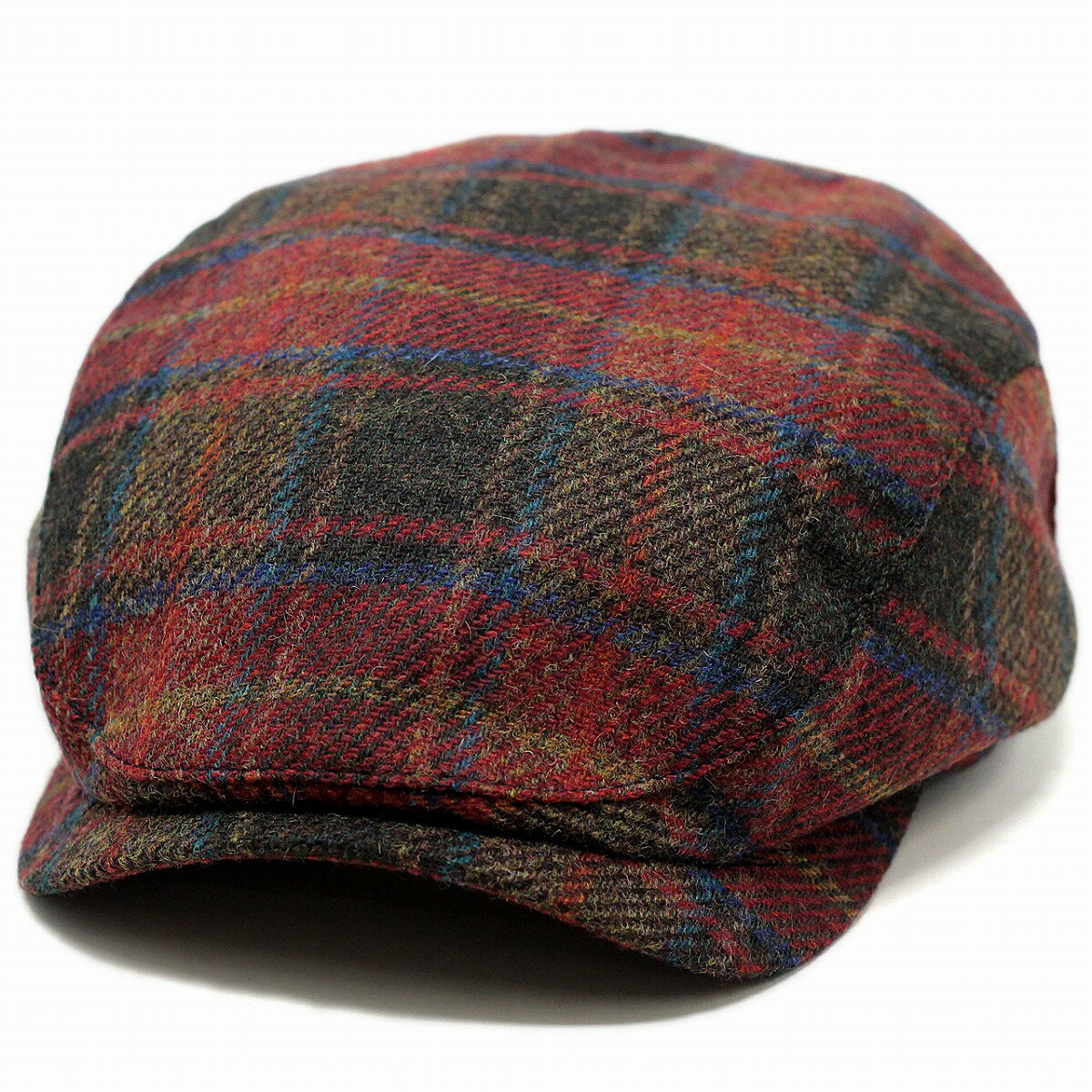 ハンチング タータンチェック ウール 帽子 秋 冬 チェック柄 赤 ハンチング帽 紳士 北欧ブランド WIGEN..