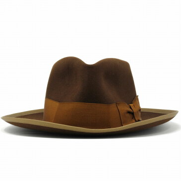 STETSON STETSONIAN オープンクラウンハット クラウンをアレンジ可能 ハット フェルトハット ステットソン ヴィンテージ復刻 ビーバー ラビット フェルト帽 アメリカ製 ダービーハット 58cm 60cm / 茶 ブラウン [ felt hat ] [ derby hat ]