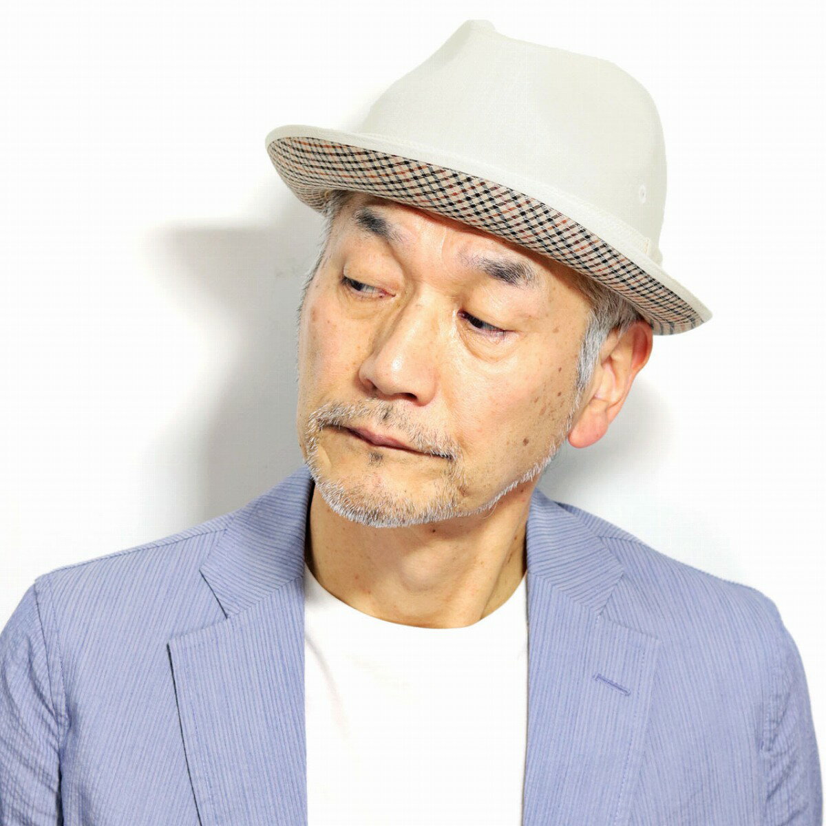 DAKS 中折れ帽 メンズ ダックス 帽子 中折れ ハット 中折れハット ブランド 帽子 春夏 50代 60代 70代 高級 中折れ帽子 紳士 紳士ハット おしゃれ 麻 綿 ハウスチェック ベージュ [ fedora ] 送料無料 父の日 ギフト 誕生日 プレゼント