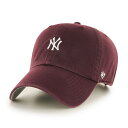 ニューヨークヤンキース キャップ メンズ ミニロゴ 47brand クリーンナップ フォーティーセブン ブランド キャップ ワイン Yankees Baserunner 039 47 CLEAN UP DarkMaroon ダークマルーン クリスマス プレゼント ラッピング無料 baseball cap