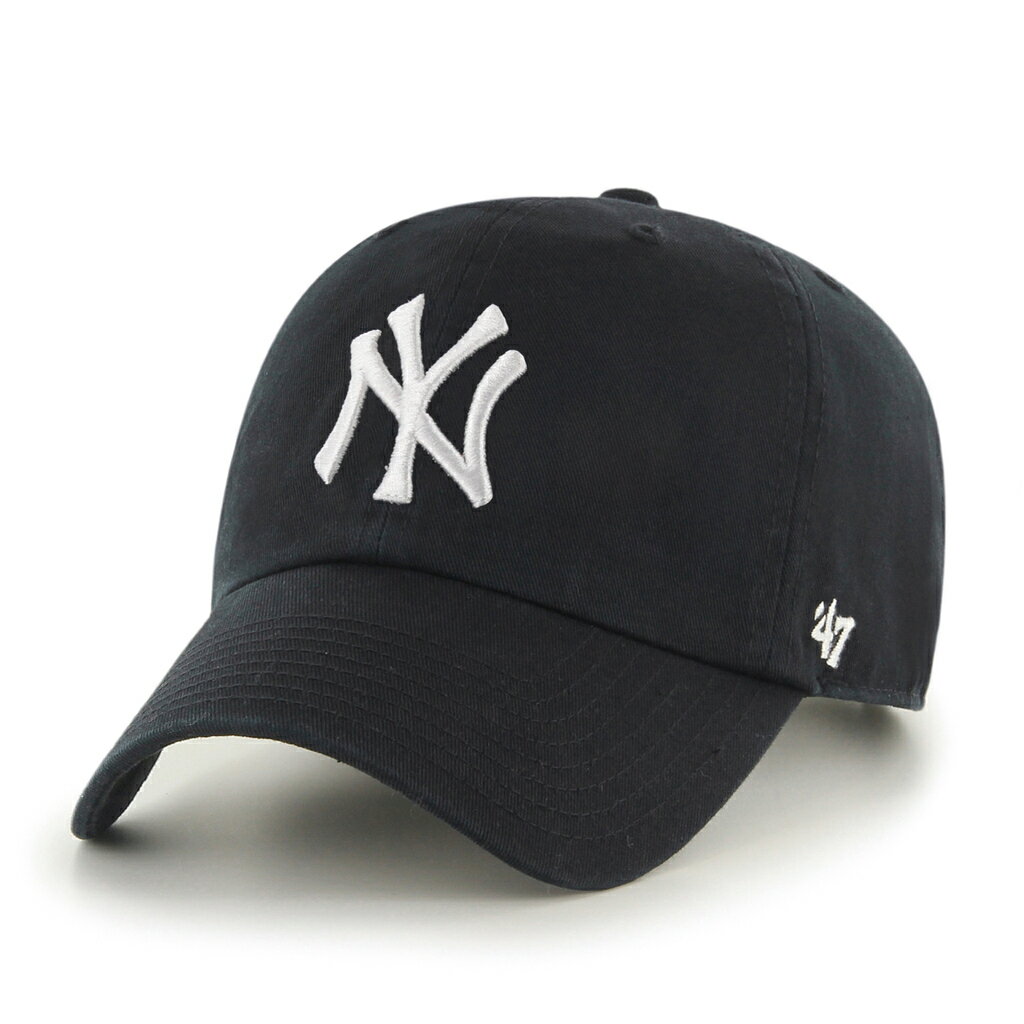 キャップ メンズ 帽子 ニューヨーク ヤンキース 47brand キャップ 47キャップ 黒 クリーンナップ 綿100％ フォーティーセブン ブランド ベースボールキャップ Yankees 039 47 CLEAN UP Black ブラック フリーサイズ baseball cap