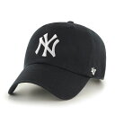 Lbv Y Xq j[[NEL[X 47brand Lbv  N[ibv 100 tH[eB[Zu uh x[X{[Lbv Yankees '47 CLEAN UP Black ubN t[TCY [ baseball cap ]