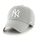 47brand クリーンナップ フォーティーセブン ブランド ニューヨーク ヤンキース キャップ Yankees 039 47 CLEAN UP Gray グレー MLB 帽子 メジャーリーグ ヤンキース キャップ メンズ レディース ベースボールキャップ baseball cap