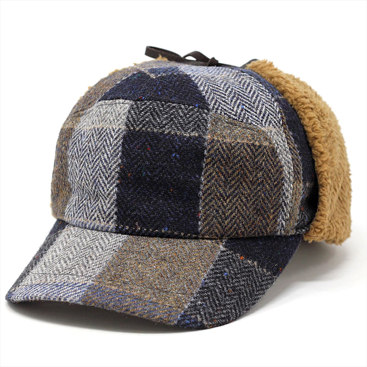 《告知★全品10%OFFクーポン◇明日》 ボアキャップ メンズ チェック キャップ イヤーマフ cap 防寒帽 ヘリンボーン gottmann レディース キャンプ 帽子 保温 釣り キャップ パッチワーク カラフル [ flying cap ] [ pilot cap ]誕生日 ギフト クリスマス プレゼント