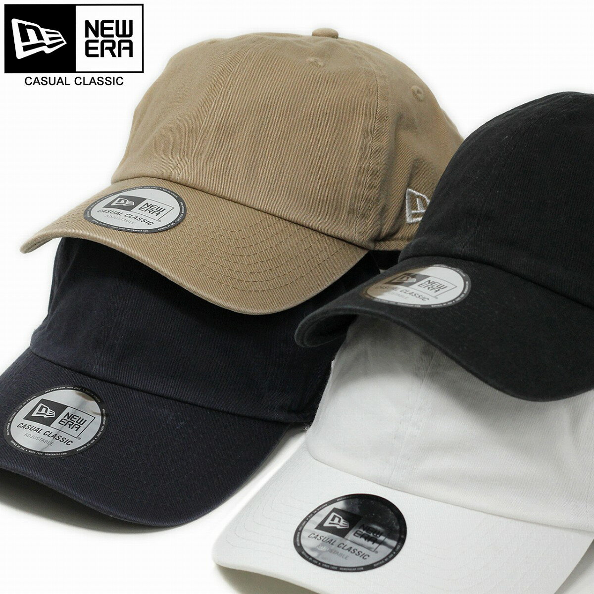 ニューエラ ＼期間限定クーポン利用で5%OFF／ NEWERA キャップ ブランド casual classic カジュアルクラシック 無地 綿100% コットン ローキャップ 白 ホワイト 紺 黒 ネイビー ブラック カーキ ギフト プレゼント 誕生日 ラッピング 包装無料 [ baseball cap