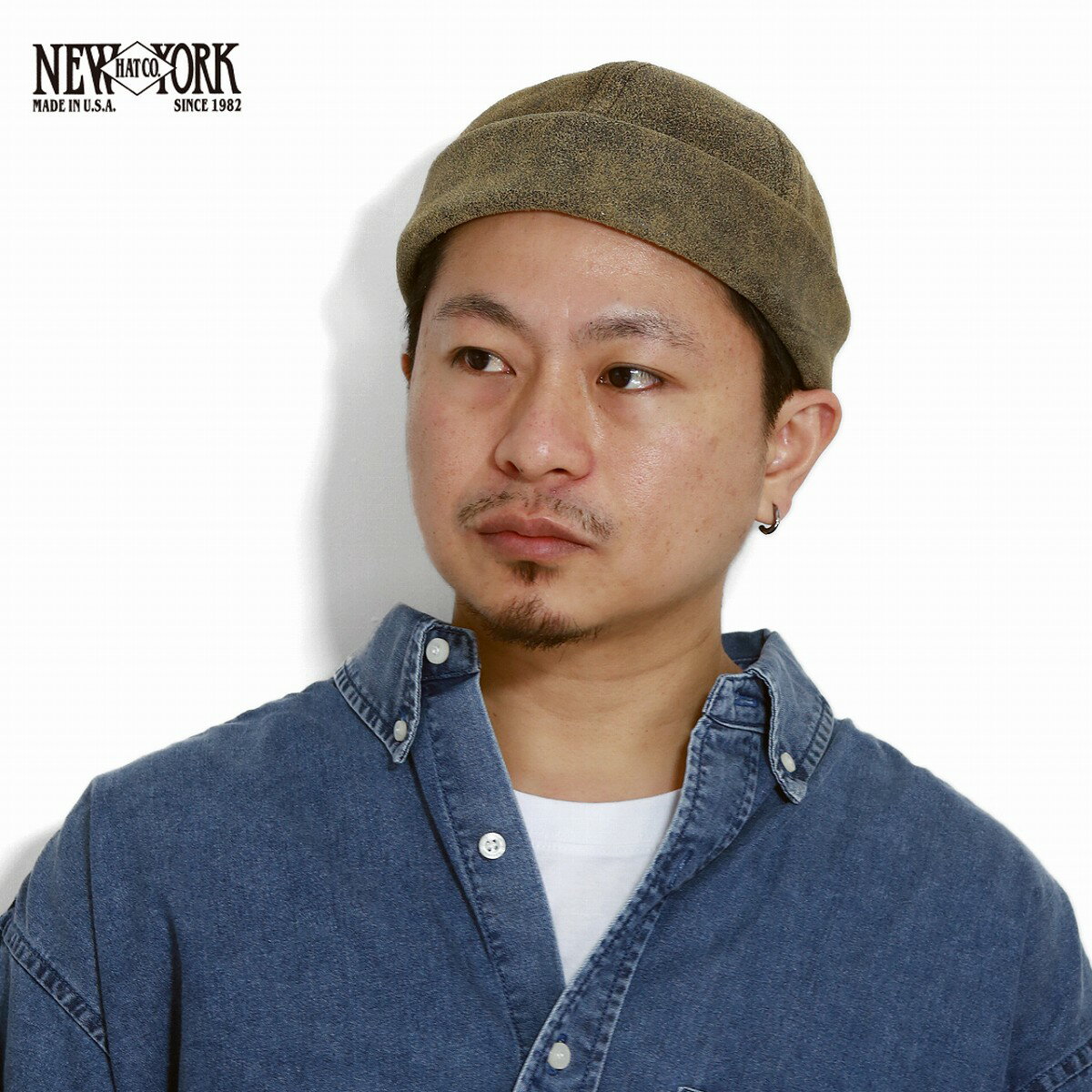 革 フィッシャーマンキャップ NEWYORKHAT レザー メンズ アンティークレザー 牛革 本革 アメリカ 大きいサイズ M L XL キャップ 羊革 レザーキャップ メンズ ラムレザー 茶 ブラウン 父の日 ギフト ラッピング無料 送料無料 敬老の日  