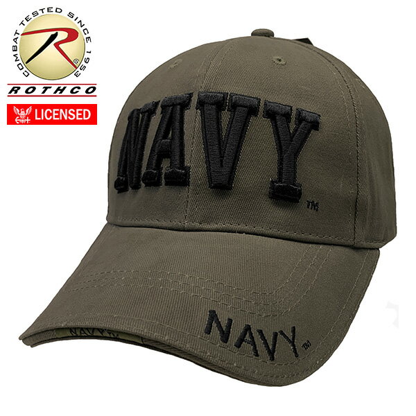 ロスコ 【 あす楽 】 ROTHCO [ ロスコ ] US NAVY ライセンス 立体ロゴ NAVY ロープロファイル キャップ DELUXE LOW PROFILE CAP NAVY - オリーブ ★ メンズ 帽子 大きいサイズ ベースボール BALL TWILL CAP ベルクロ カーブ ツバ 曲がった つば アウトドア 屋外 野外 ゴルフ カーキ