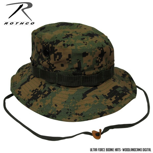 【ネコポス対応】 ROTHCO [ ロスコ ] ブーニーハット - TWウッドランドデジタル ★ 大きい サイズ ビッグ サファリハット アドベンチャーハット ジャングルハット ハット 帽子 メンズ レディース 日除け トレッキング 登山 キャンプ アウトドア 夏 フェス 熱中症 対策 屋外